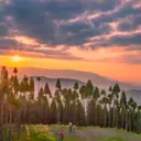 Sunrise over the hills at Shree Antu